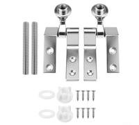 Charnières de rechange pour siège de toilette fabriquées en métal chromé avec boulons, vis, écrous, s'adaptent à la plupart des sièges de toilette en bois, y compris allongés et ronds pour une