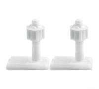 Charnières de rechange pour siège de toilette - Fixations en plastique blanc avec plaques coulissantes pour couvercles lâches - Outils de réparation de salle de bain - Taille standard (B)