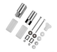 Charnières de toilettes carrées en ABS avec mécanisme d'abaissement doux, silencieuses et stables, durables et résistantes à la déformation, 1 paire en argent pour montage sur abattant de WC