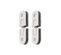 Charnières en verre Charnière pivotante à 360 degrés Pinces de porte salle bain Acier inoxydable 304 Accessoires douche Support Armoire vin Vitrine Remplacement(Silver Bright,Double clamp)