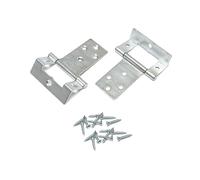 Charnières encastrées à manivelle de 50 mm avec fixations complètes - Charnières d'armoire, de placard et de porte revêtues de zinc argenté pour éviter la rouille (8, argenté)