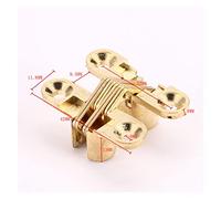 Charnières invisibles 12x42 mm, charnières à barillet dissimulées, croisées for porte pliante, boîte en bois, kit de 4(Gold Color)