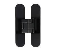 Charnières invisibles croisées, Charnières de porte dissimulées pliantes réglables, paquet multicolore de 2(Black)