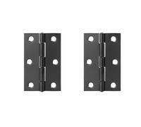 Charnières noires pliantes à 270 degrés en acier inoxydable, 2 pièces, petites charnières for porte d'armoire de cuisine, placard, boîte bois, meubles(Black 63.2mm 2pcs)