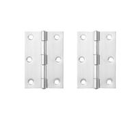 Charnières noires pliantes à 270 degrés en acier inoxydable, 2 pièces, petites charnières for porte d'armoire de cuisine, placard, boîte bois, meubles(Silver 75.5mm 2pcs)