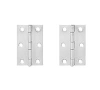 Charnières noires pliantes à 270 degrés en acier inoxydable, 2 pièces, petites charnières for porte d'armoire de cuisine, placard, boîte bois, meubles(Silver 63.2mm 2pcs)