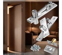 Charnières pivotantes de porte, système de charnière invisible avec loquet à billes pour portes en bois robustes de 90,7 kg maximum et bibliothèque cachée et secrète, bibliothèque Murphy (1)