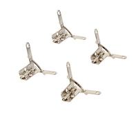 Charnières, porte, charnière bout à bout d'armoire, pliante, 4 pièces meubles ressort de Support d'angle de 90 degrés for caisse à vin accessoires de couvercle de boîte à bijoux(Silver)