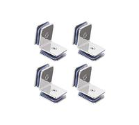 Charnières pour portes de douche en verre Glass hinge 4 pieces 8-12 mm 304 stainless steel glass door partition accessories(90° bilateral clip)