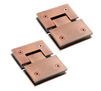 Charnières pour portes de douche en verre Stainless steel glass door hinges, 2 pieces, suitable for shower doors, 8-12 mm(Antique Copper)