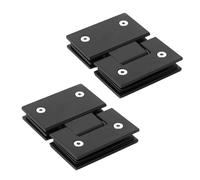 Charnières pour portes de douche en verre Stainless steel glass door hinges, 2 pieces, suitable for shower doors, 8-12 mm(Black)