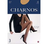 CHARNOS 15 Denier Tight 3PP Cuisses, 15 DEN, Or (Sherry), M Femme