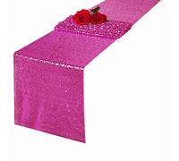 Charoama Chemin de table à paillettes - 30,5 x 182,9 cm - Fournitures de décoration pour fête, mariage, fête prénatale, anniversaire, événement - Fuchsia