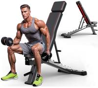 CharonFit Banc Musculation Pliable et Réglable : Limite de poids de 550 kg, Qualité Commerciale, Bancs de Musculation 4 en 1 - Banc Incliné, Banc Plat, Banc de Bench Press Pour le Musculation