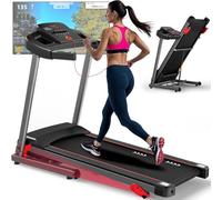 CharonFit T300 Tapis de Course Pliable Inclinable Jusqu'à 12 km/h: Moteur de 2,5 ch, 3 Options D'inclinaison, Capacité de Charge 120 kg, APP Compatible