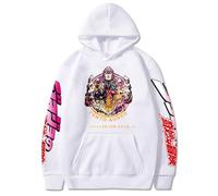 Charous Anime JoJo's Bizarre Adventure : Golden Wind Sweat à capuche imprimé dessin animé épais doux pour les fans de manga Cosplay, blanc, 4XL