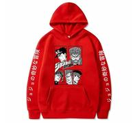 Charous Anime JoJo's Bizarre Adventure Sweat à capuche épais chaud doux imprimé dessin animé utilisé pour les fans de manga JOJO Cosplay, Rouge, XXL