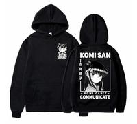 Charous Anime Komi Can't Communicate Cosplay Komi Shouko Sweat à capuche épais imprimé dessin animé utilisé pour les fans de manga, Noir , S