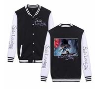 Charous Anime Solo Leveling Sung Jin-Woo Veste de baseball décontractée pour les fans de manga Cosplay, noir 1, XS