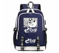 Charous Anime The Seven Deadly Sins Sac à dos Oxford multifonction pour fans de manga Meliodas Cadeau de cosplay Bleu, Bleu 3, taille unique