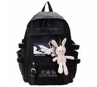 Charous Game Sky：Children Of The Light Sac À Dos Noir En Nylon Avec Dessins Animés, Sac D'école Imperméable À La Mode,Noir-3,L