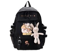 Charous Game Sky：Children Of The Light Sac À Dos Noir En Nylon Avec Dessins Animés, Sac D'école Imperméable À La Mode,Noir-7,L