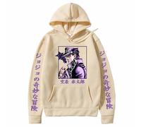 Charous JoJo's Bizarre Adventure Kujo Jotaro Anime Cartoon Sweat à capuche épais chaud pour les fans de manga JOJO Cosplay, kaki, M