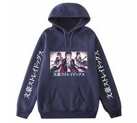 Charous Manga Bungo Stray Dogs Cosplay Bande Dessinée Hoodie Unisexe Bleu Lâche Casual Sweatshirt pour Anime Fan Cadeaux