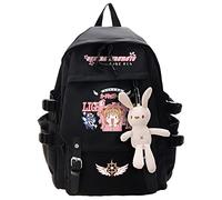 Charous Sac À Dos De Dessin Animé En Nylon Noir Anime Card Captor Sakura, Sac D'école Imperméable À La Mode,Noir-3,L
