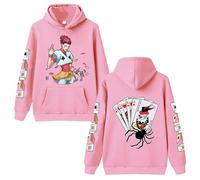 Charous Sweat à capuche imprimé Anime Hunter × Hunter Hisoka, style urbain épais doux utilisé pour les fans de manga cosplay, rose, S