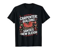 Charpentier Bâtiment de Noël Traîneau du Père Noël T-Shirt Graphique avec Valeur
