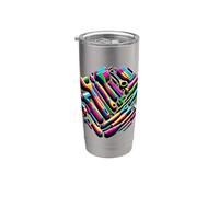 Charpentier De Menuiserie Pop Art Coloré Menuisier Gobelet isotherme en acier inoxydable double paroi