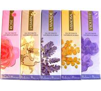 Charrier Parfums Provence Range Pack Of 5 Eau De Toilette Sprays, Lavender, Rose, Jasmine, Mimosa, Violet, 30 Ml