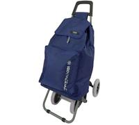 Charriot de Course 4 Roues Caddie marché Poussette Pliable Grosse contenance (Bleu)
