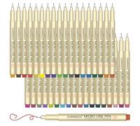 CHARSOCO Lot de 05 micro-stylos à pointe fine avec 36 couleurs, encre d'archivage étanche, stylos à encre fine de 0,48 mm pour illustration, croquis, anime, manga, dessin technique et scrapbooking