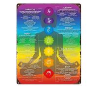 Chart Metal Signs Spiritual Decor for Home Room 12x8 Inch | Easy to read labels for each point