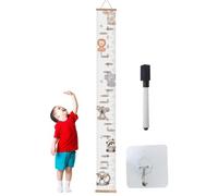Charte de croissance Kids - Bannière de mesure de la hauteur, décoration du souverain de pépinière | Guide du trackr mural en toile, bande de croissance du cadre en bois, échelle de mesure de suspens