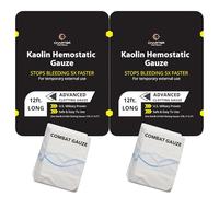 Charter Tactical First Aid Advanced Quick Clotting Combat Gaze - Gaze hémostatique flexible - Pour arrêter le saignement plus rapidement avec une gaze à coagulation rapide - Kit d'accessoires de