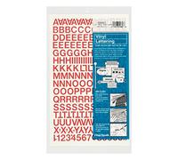Chartpak Lettres majuscules et chiffres en vinyle, 1,27 cm de haut, rouge, 201 par paquet (01012)