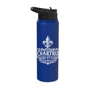 Chartres Eure-Et-Loir France Ornée Fleur de Lis Blanc Stainless Steel Insulated Water Bottle