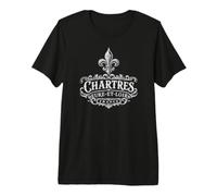 Chartres Eure-Et-Loir France Ornée Fleur de Lis Blanc T-Shirt Haut de Gamme