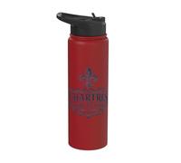Chartres Eure-Et-Loir France Ornée Fleur de Lis Bleu Marine Stainless Steel Insulated Water Bottle