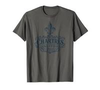 Chartres Eure-Et-Loir France Ornée Fleur de Lis Bleu Marine T-Shirt