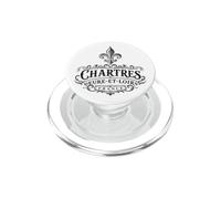Chartres Eure-Et-Loir France Ornée Fleur de Lis Noir PopSockets PopGrip pour MagSafe