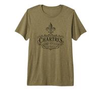 Chartres Eure-Et-Loir France Ornée Fleur de Lis Noir T-Shirt Haut de Gamme