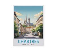 Chartres Eure-et-Loire，1000 Pièces Puzzles - Jeux Éducatifs Jouets Joli Cadeau Assemblage Puzzles pour Adultes（75x50cm）-GP28
