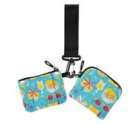Chartreuse Beach Resort Party Lot de 2 porte-cartes pour femme - Grande capacité - Avec poche zippée pour pièces de monnaie, Fête sur la plage Chartreuse, 1 size, Décontracté