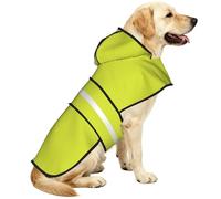 Chartreuse Manteau de pluie imperméable pour chien de petite, moyenne et grande taille avec bandes réfléchissantes et sangle ventrale réglable