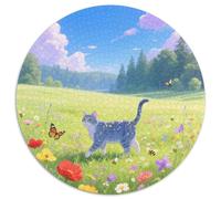 Chartreux 1000 Pièces Puzzle Pet Chat Puzzle Rond pour Adultes Et Enfants Classiques Cadeau Décompression 1000pcs (67.5x67.5cm)