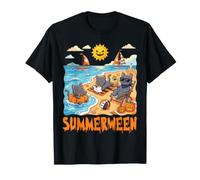 Chartreux Chat Spooky Summer Vacation Tropical Beach T-Shirt